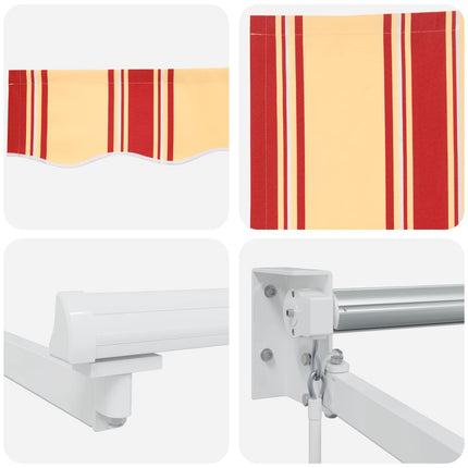 Manuell utdragbar markis med LED-lampor 4,5 × 3 m