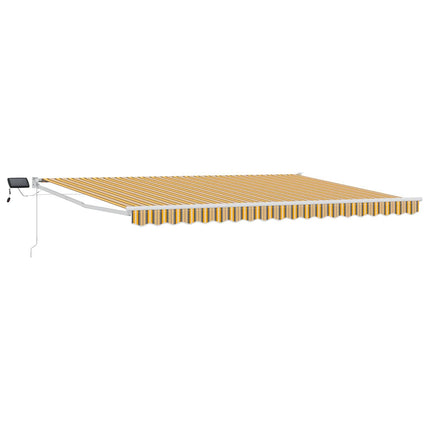 Manuell utdragbar markis med LED-lampor 4,5 × 3 m