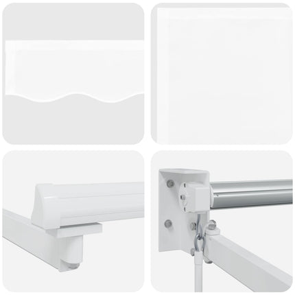 Manuell utdragbar markis med LED-lampor Vit 4,5 × 3 m