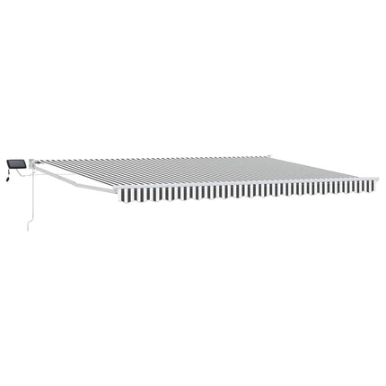 Manuell utdragbar markis med LED-lampor 5 x 3 m