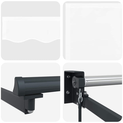 Manuell utdragbar markis med LED-lampor 2,5 x 2 m