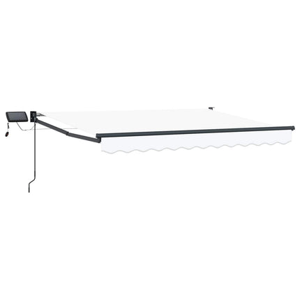 Manuell utdragbar markis med LED-lampor 2,5 x 2 m