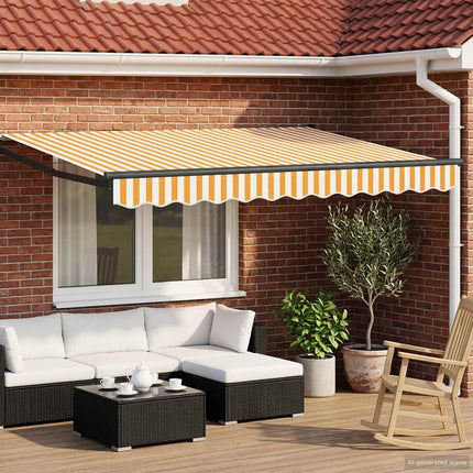 Manuell utdragbar markis med LED-lampor 3 x 2 m