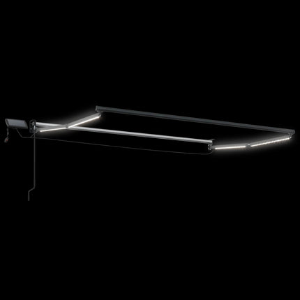 Manuell utdragbar markis med LED-lampor 3 x 2 m