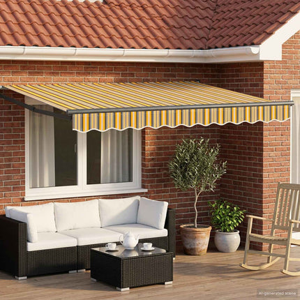 Manuell utdragbar markis med LED-lampor 3,5 x 2 m