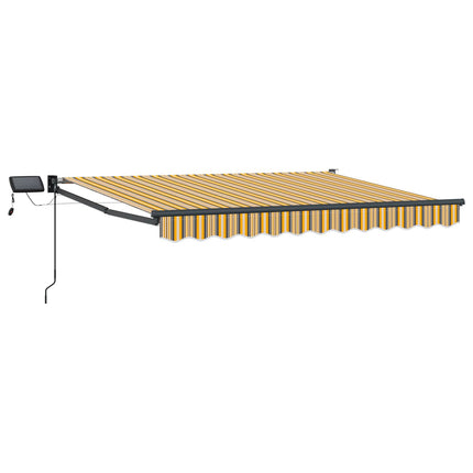 Manuell utdragbar markis med LED-lampor 3,5 x 2 m