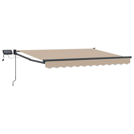 Manuell utdragbar markis med LED-lampor 3,5 x 2 m