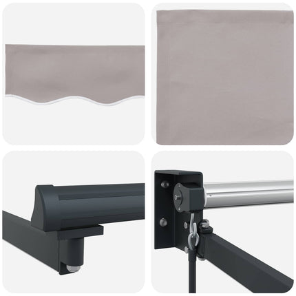 Manuell utdragbar markis med LED-lampor 3,5 x 2 m