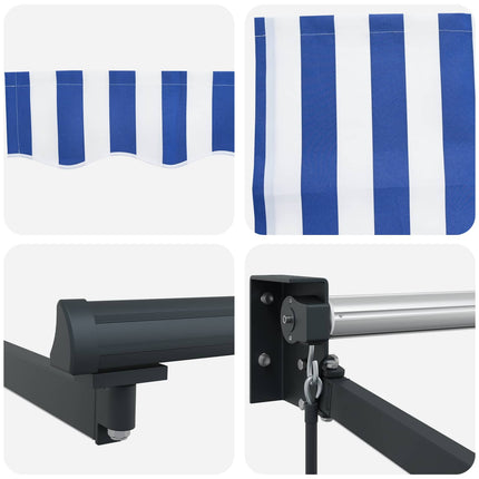 Manuell utdragbar markis med LED-lampor 4 x 2 m