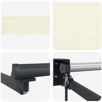 Manuell utdragbar markis med LED-lampor 4 x 2 m