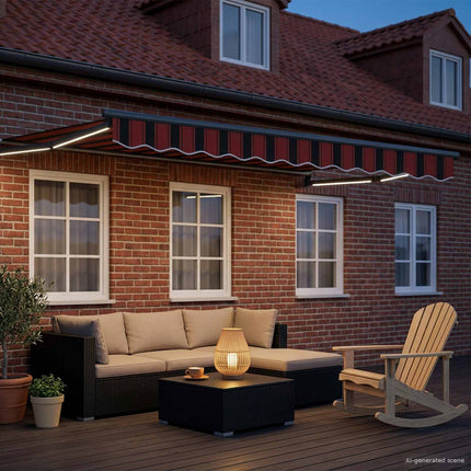 Manuell utdragbar markis med LED-lampor 3 x 2,5 m