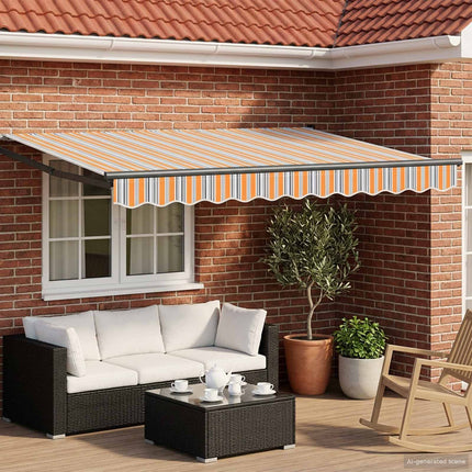 Manuell utdragbar markis med LED-lampor 3 x 2,5 m