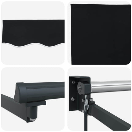 Manuell utdragbar markis med LED-lampor 3 x 2,5 m