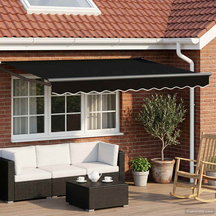 Manuell utdragbar markis med LED-lampor 3 x 2,5 m