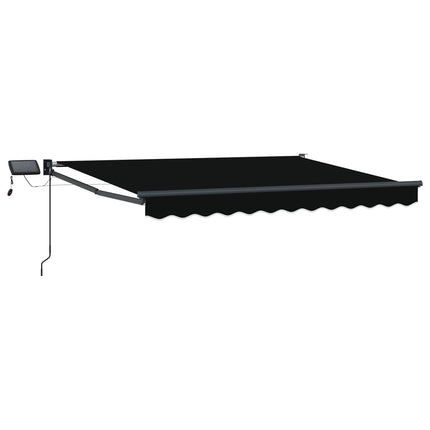 Manuell utdragbar markis med LED-lampor 3 x 2,5 m