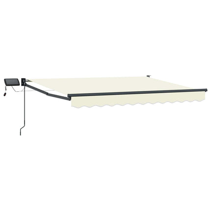 Manuell utdragbar markis med LED-lampor 3,5 x 2,5 m