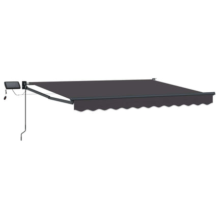 Manuell utdragbar markis med LED-lampor Antracit 3,5 x 2,5 m