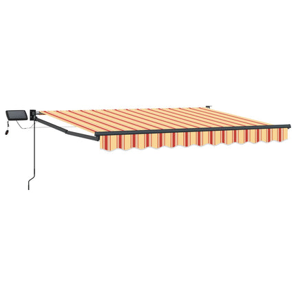 Manuell utdragbar markis med LED-lampor 3,5 x 2,5 m