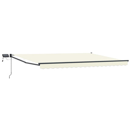 Manuell utdragbar markis med LED-lampor 4 × 3 m