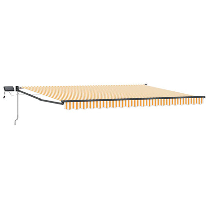 Manuell utdragbar markis med LED-lampor 4 × 3 m