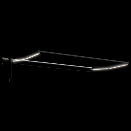 Manuell utdragbar markis med LED-lampor 4 × 3 m
