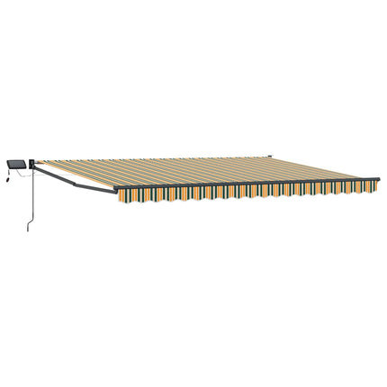 Manuell utdragbar markis med LED-lampor 4 × 3 m