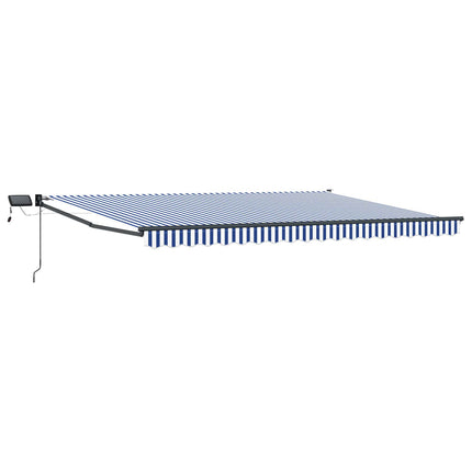 Manuell utdragbar markis med LED-lampor 4,5 × 3 m