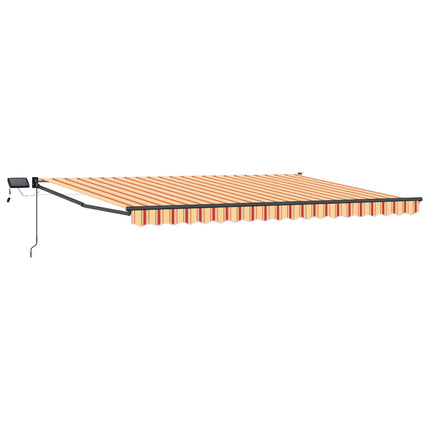 Manuell utdragbar markis med LED-lampor 4,5 × 3 m