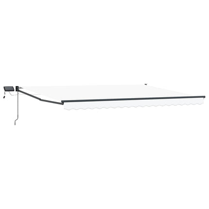 Manuell utdragbar markis med LED-lampor 4,5 × 3 m