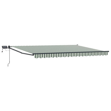 Manuell utdragbar markis med LED-lampor 4,5 × 3 m
