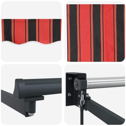 Manuell utdragbar markis med LED-lampor 5 x 3 m