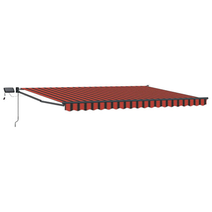 Manuell utdragbar markis med LED-lampor 5 x 3 m
