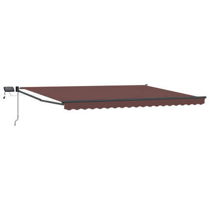 Manuell utdragbar markis med LED-lampor 5 x 3 m