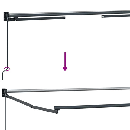 Manuell utdragbar markis med LED-lampor 5 x 3 m