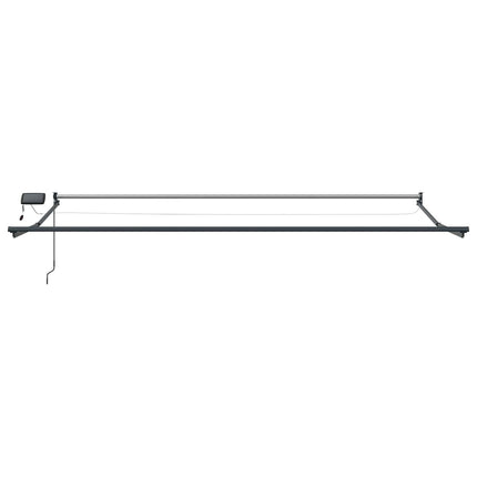 Manuell utdragbar markis med LED-lampor 5 x 3 m