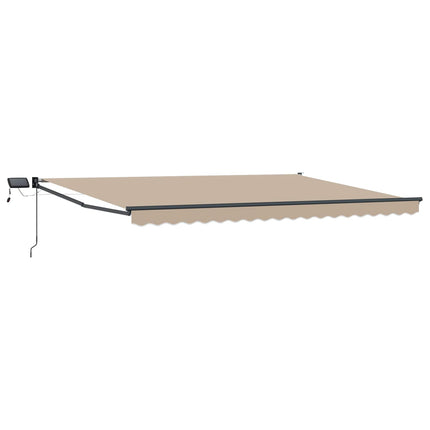 Manuell utdragbar markis med LED-lampor 5 x 3 m