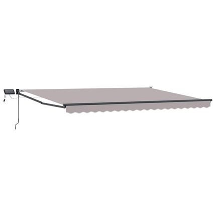 Manuell utdragbar markis med LED-lampor 5 x 3 m