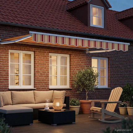 Elektrisk Retraktabel Markis Flerfärgsdesign 3 x 2 m
