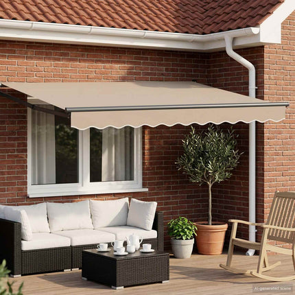 Elektrisk Retraktabel Markis Beige 3,5 x 2 m