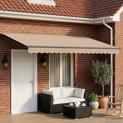 Elektrisk Retraktabel Markis Beige 4 × 3 m