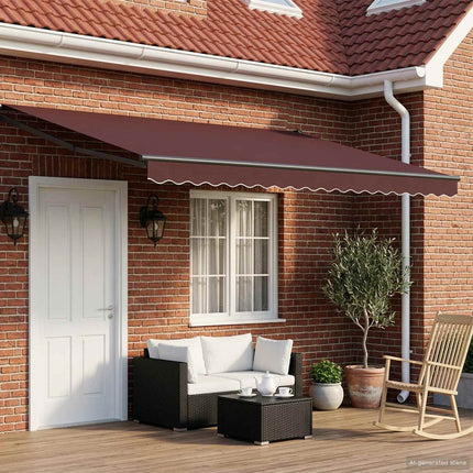 Elektrisk Retraktabel Markis Brun och antracit 4,5 × 3 m