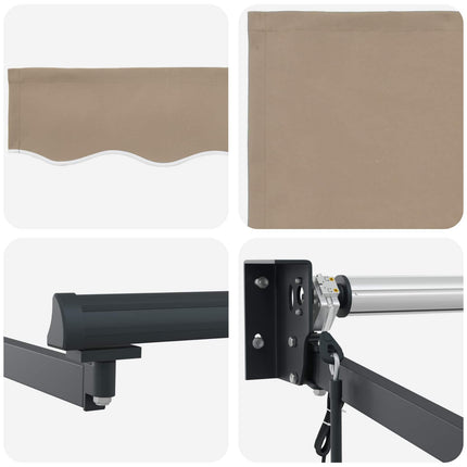 Elektrisk Retraktabel Markis Beige och Antracit 4,5 × 3 m