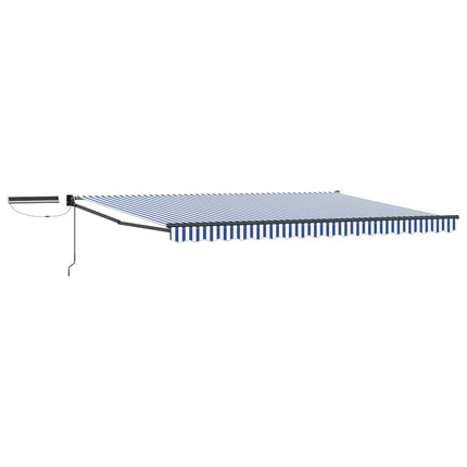Elektrisk Retraktabel Markis Blå, Vit, Antracit 5 x 3 m