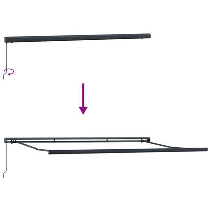 Utfällbar markis Krämfärgad och grå 400 × 300 cm