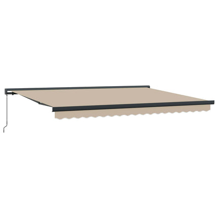 Utfällbar markis Beige 4 × 3 m Canvas och Aluminium