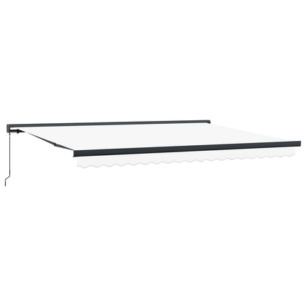 Utfällbar markis Vit 4 × 3 m Canvas och Aluminium