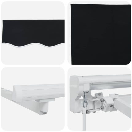 Manuell Utdragbar Markis Svart 3 x 2,5 m