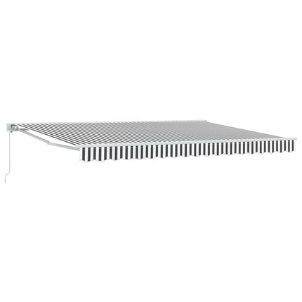 Manuell Utdragbar Markis Antracit och vitt 4 × 3,5 m