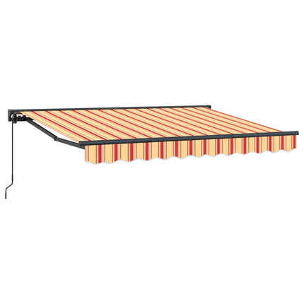Manuell Utdragbar Markis Gul, Orange och Vit 3,5 x 2 m