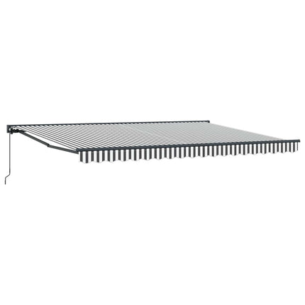 Manuell Utdragbar Markis Antracit och vitt 4 × 3,5 m